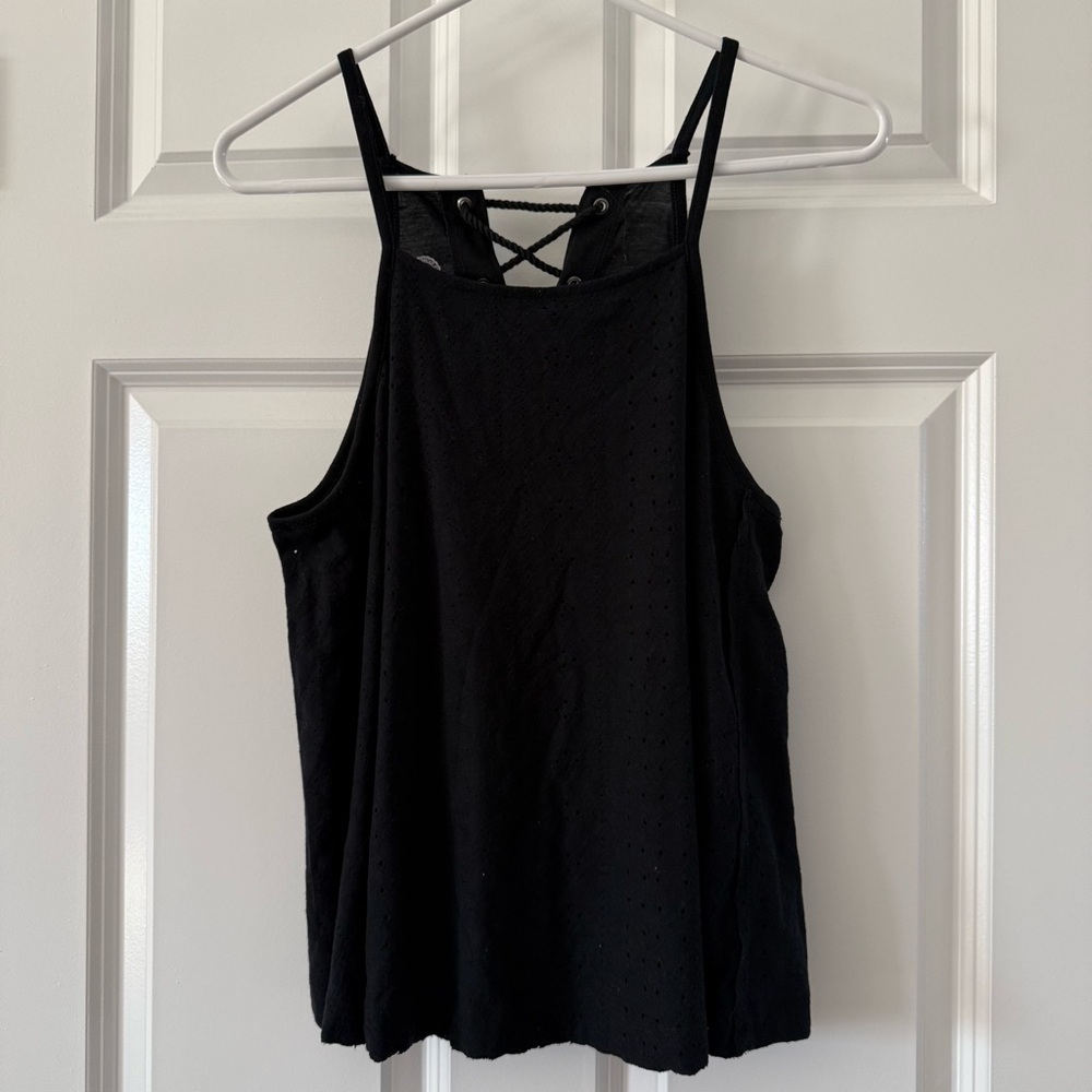 SO Black Women's Strappy Tank Top with Crisscross Back